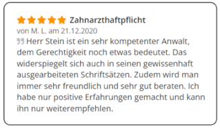 Bewertung von Rechtsanwalt Thomas Stein