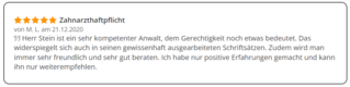 Bewertung von Rechtsanwalt Thomas Stein
